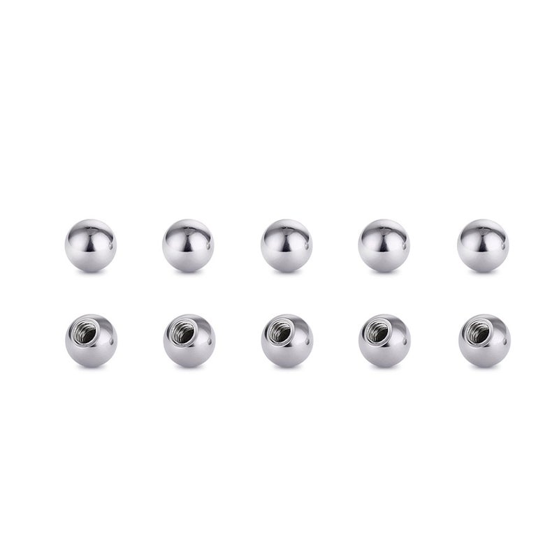 COTTVOTT Threaded 316L Steel Replacement Balls Piercing Parts for Body Jewelry Labret Belly Rings Tongue Barbell 14G Pack of 10 (10pcs 14G 3mm) - Image 5